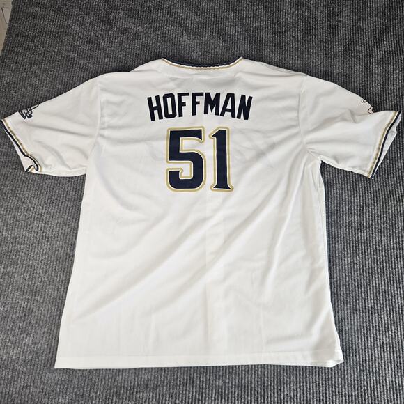 San Diego Padres Jersey Mens 2XL White MLB Baseball Trevor Hoffman Hall of Fame - Picture 11 of 14